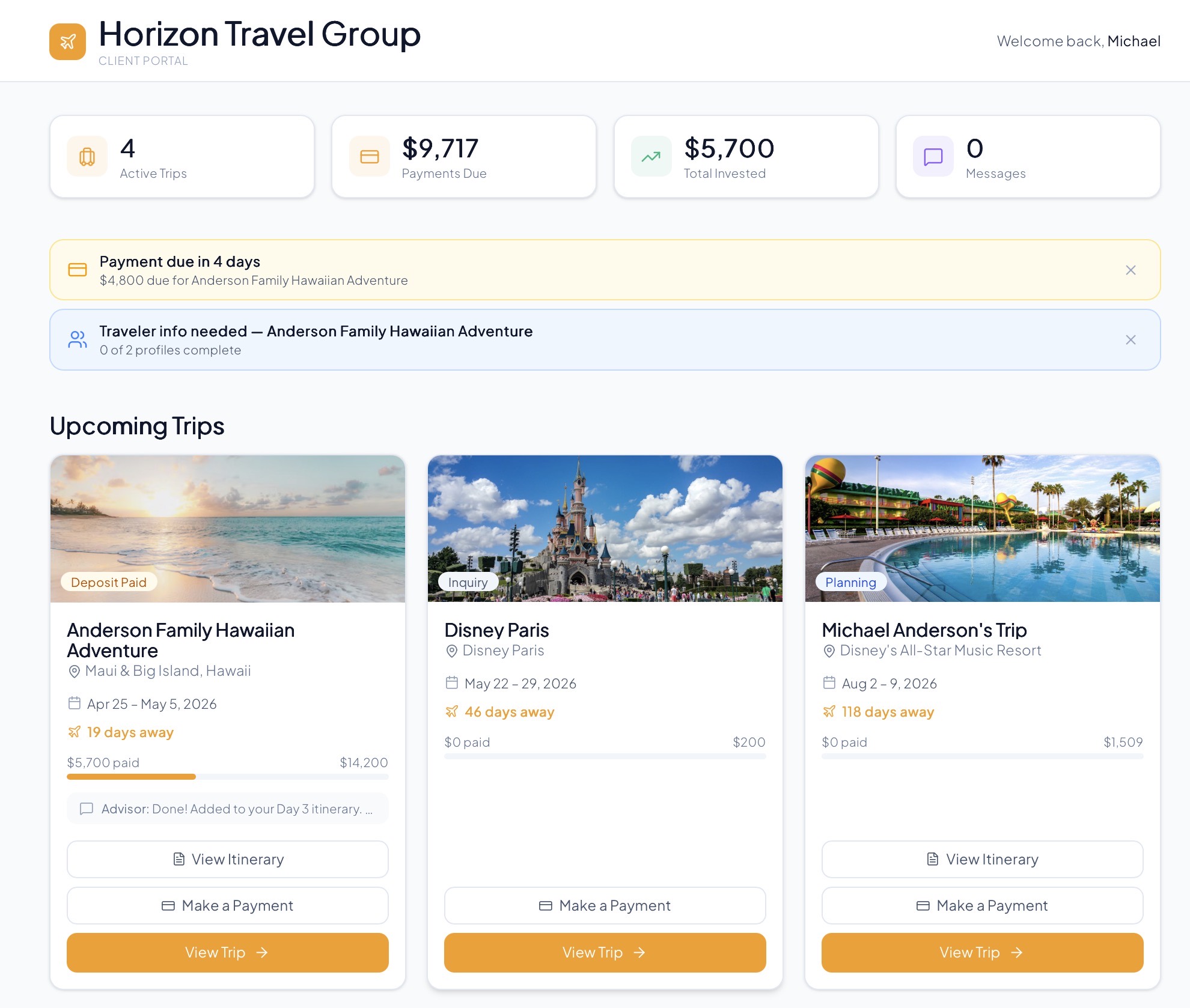 JourneyFuse Client portal