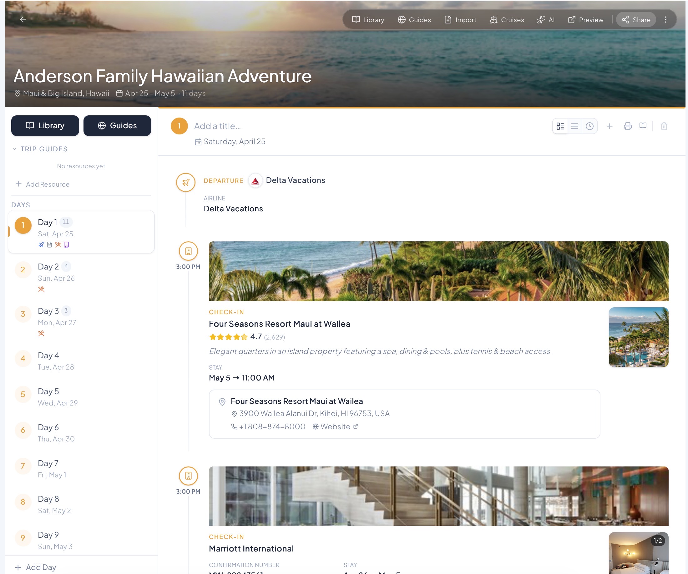 JourneyFuse Itinerary builder